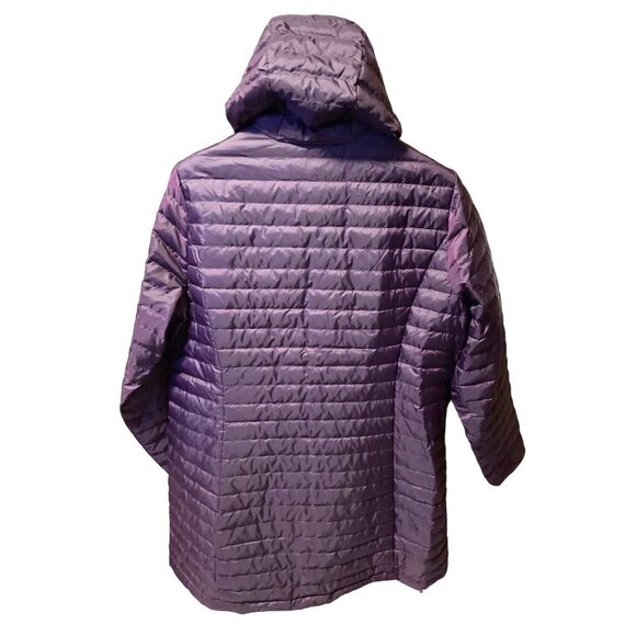 Eddie Bauer Purple Microlight Down Parka Hooded Long Puffy Sz XL - Picture 2 of 12